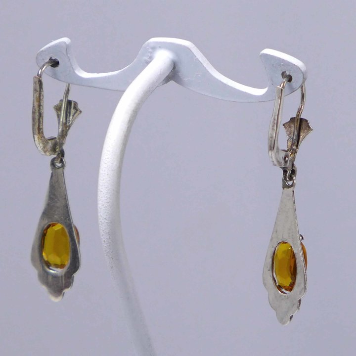 Citrine earrings with rocaille pattern